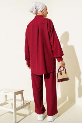 Gömlek Yaka Bürümcük İkili Takım Bordo - 300-500 TL Ürünler