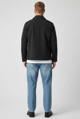 Gömlek Yaka Çıtçıtlı Mevsimlik Mont Siyah - Erkek Mont