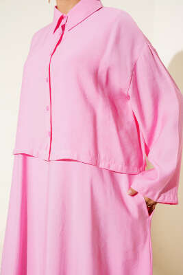 Gömlek Yaka Düğmeli Jile Takım Pembe - 500-700 TL Ürünler