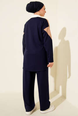 Gömlek Yaka Düğmeli Loyşa İkili Takım Lacivert - İkili Takım