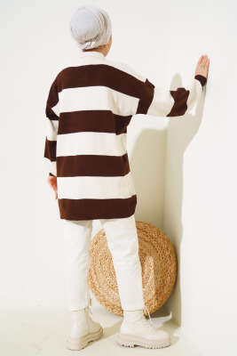 Gömlek Yaka Düğmeli Triko Tunik Taş - Triko Tunik