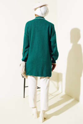 Gömlek Yaka Fitilli Düğmeli Triko Tunik Nefti - Triko Tunik