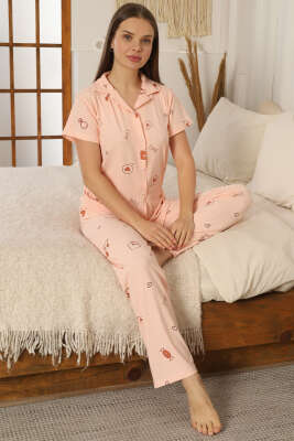 Gömlek Yaka Kısa Kol Pijama Takımı Yavru Ağzı - Pijama