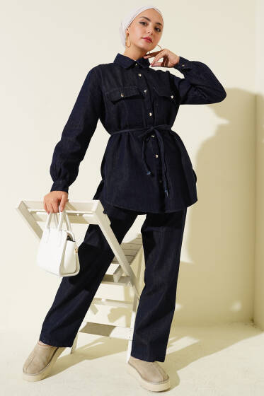 Gömlek Yaka Kot İkili Takım Kot - İkili Takım