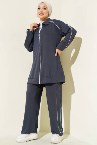 Gömlek Yaka Loyşa İkili Takım Füme - İkili Takım