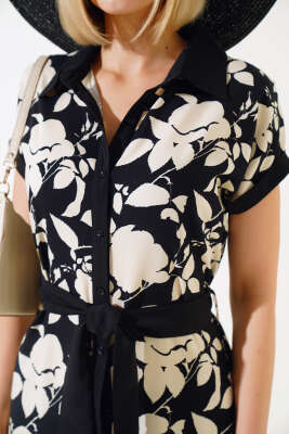 Gömlek Yaka Midi Elbise Siyah - Kadın Giyim Modelleri