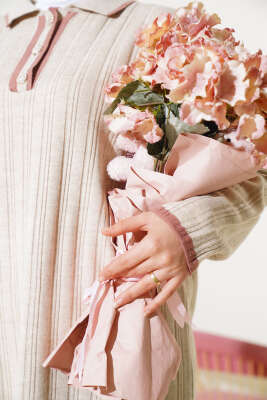 	 Gömlek Yaka Üç Düğmeli Triko Elbise Taş - Tesettür Elbise