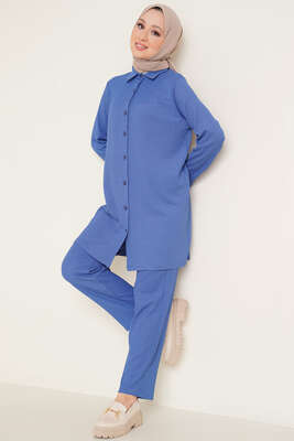 Gömlekli Bürümcük İkili Takım İndigo 