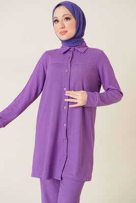 Gömlekli Bürümcük İkili Takım Mor - İKİLİ TAKIM