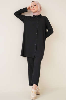 Gömlekli Bürümcük İkili Takım Siyah 