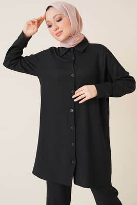 Gömlekli Bürümcük İkili Takım Siyah - İKİLİ TAKIM