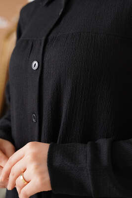 Gömlekli Bürümcük İkili Takım Siyah - İKİLİ TAKIM