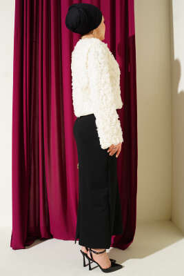 Gül Bluzlu Etekli İkili Takım Ekru - İkili Takım