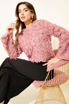 Gül Bluzlu Etekli İkili Takım Gül Kurusu - Kadın Giyim Modelleri