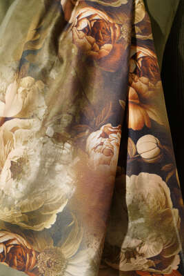 Gül Desenli Soft Şal Çağla Yeşili - Başörtüsü