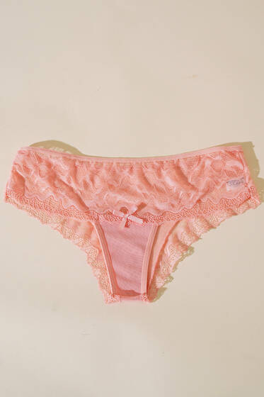 Güpürlü Bayan Külot Somon - İç Giyim