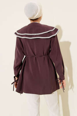 Güpürlü Çift Denizci Yaka Gömlek Magenta - Gömlek