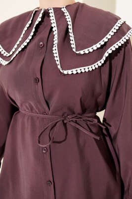 Güpürlü Çift Denizci Yaka Gömlek Magenta - Gömlek