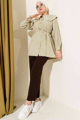 Güpürlü Çift Denizci Yaka Gömlek Nefti - Gömlek