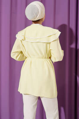 Güpürlü Çift Denizci Yaka Gömlek Sarı - Gömlek