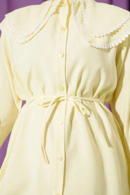 Güpürlü Çift Denizci Yaka Gömlek Sarı - Gömlek