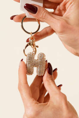 H Harfli Taşlı Anahtarlık 