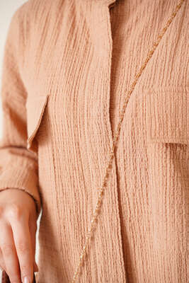 Hakim Yaka Çİft Cep Gömlek Camel - Gömlek