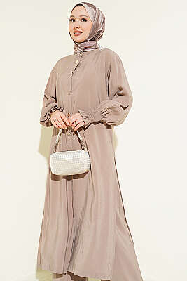 Hakim Yaka Düğmeli Basic İkili Takım Bej - İkili Takım