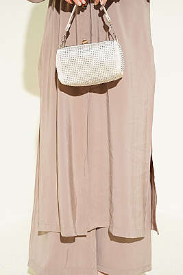 Hakim Yaka Düğmeli Basic İkili Takım Bej - İkili Takım