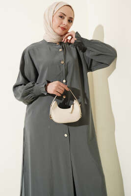 Hakim Yaka Düğmeli Basic İkili Takım Küf Yeşili - İkili Takım