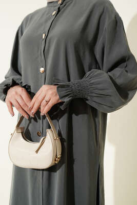 Hakim Yaka Düğmeli Basic İkili Takım Küf Yeşili - İkili Takım