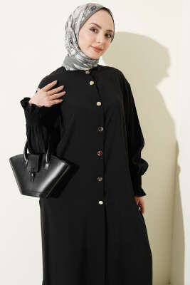 Hakim Yaka Düğmeli Basic İkili Takım Siyah - İkili Takım