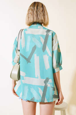 Hakim Yaka Gömlek Petrol Yeşili - Kadın Giyim Modelleri