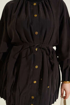 Hakim Yaka İp Bağcıklı İkili Takım Acı Kahve - İkili Takım