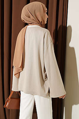 Hakim Yaka Loyşa Tunik Bej - Tunik