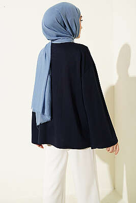 Hakim Yaka Loyşa Tunik Lacivert - Tunik