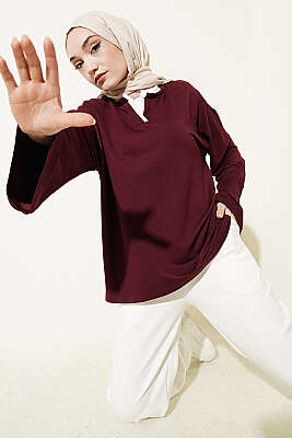 Hakim Yaka Loyşa Tunik Mürdüm - SAS