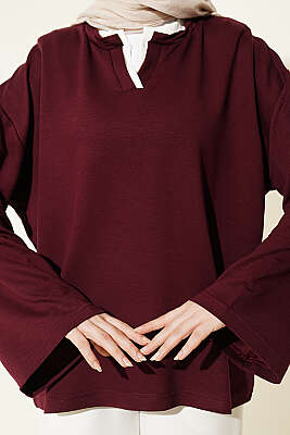 Hakim Yaka Loyşa Tunik Mürdüm - Tunik