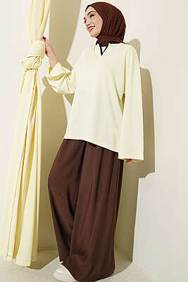 Hakim Yaka Loyşa Tunik Sarı - Tunik