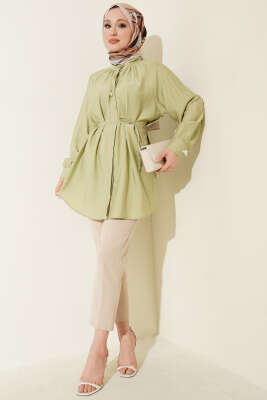 Hakim Yaka Patlı Gömlek Çağla Yeşili - Gömlek