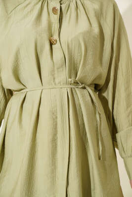 Hakim Yaka Patlı Gömlek Çağla Yeşili - Gömlek