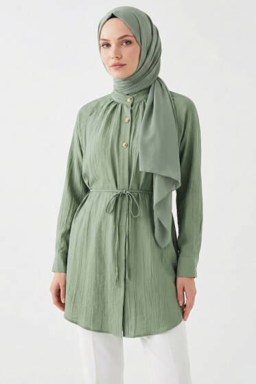Hakim Yaka Patlı Gömlek Haki - Gömlek