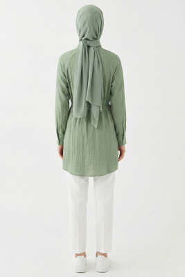 Hakim Yaka Patlı Gömlek Haki - Gömlek