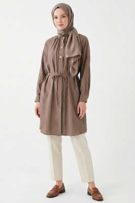 Hakim Yaka Patlı Gömlek Vizon - Gömlek