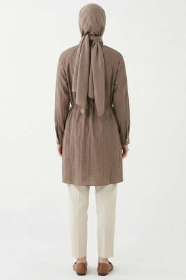 Hakim Yaka Patlı Gömlek Vizon - Gömlek