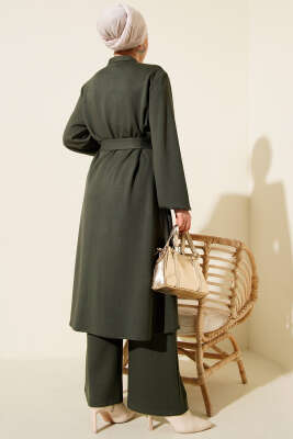 Hakim Yaka Pelerinli Loyşa İkili Takım Haki - İkili Takım