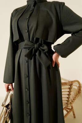 Hakim Yaka Pelerinli Loyşa İkili Takım Haki - İkili Takım