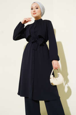 Hakim Yaka Pelerinli Loyşa İkili Takım Lacivert - İkili Takım