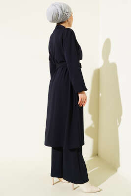 Hakim Yaka Pelerinli Loyşa İkili Takım Lacivert - İkili Takım