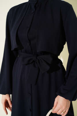 Hakim Yaka Pelerinli Loyşa İkili Takım Lacivert - İkili Takım